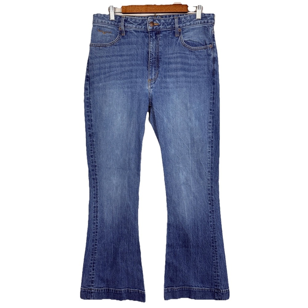 Kimes‎ Ranch Jennifer Jeans Womens 12/32 Super Flare Leg High Rise Mid Wash USA - Picture 2 of 14